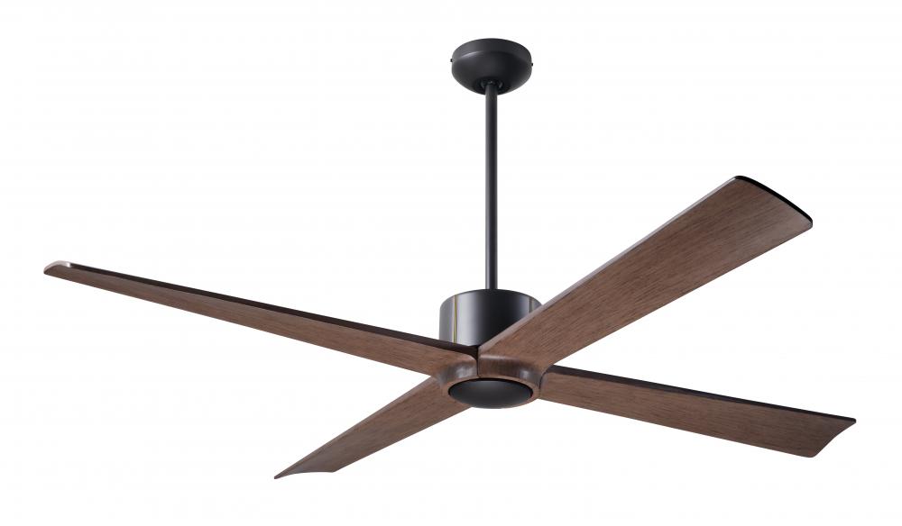 Nouveau DC Fan; Dark Bronze Finish w/ Brass; 56" Mahogany Blades; No Light; Remote Control