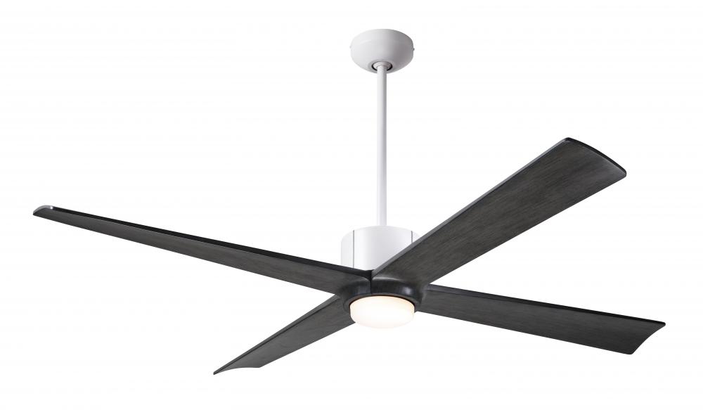 Nouveau DC Fan; Matte White Finish w/ Graphite; 56" Ebony Blades; 17W LED; Remote Control