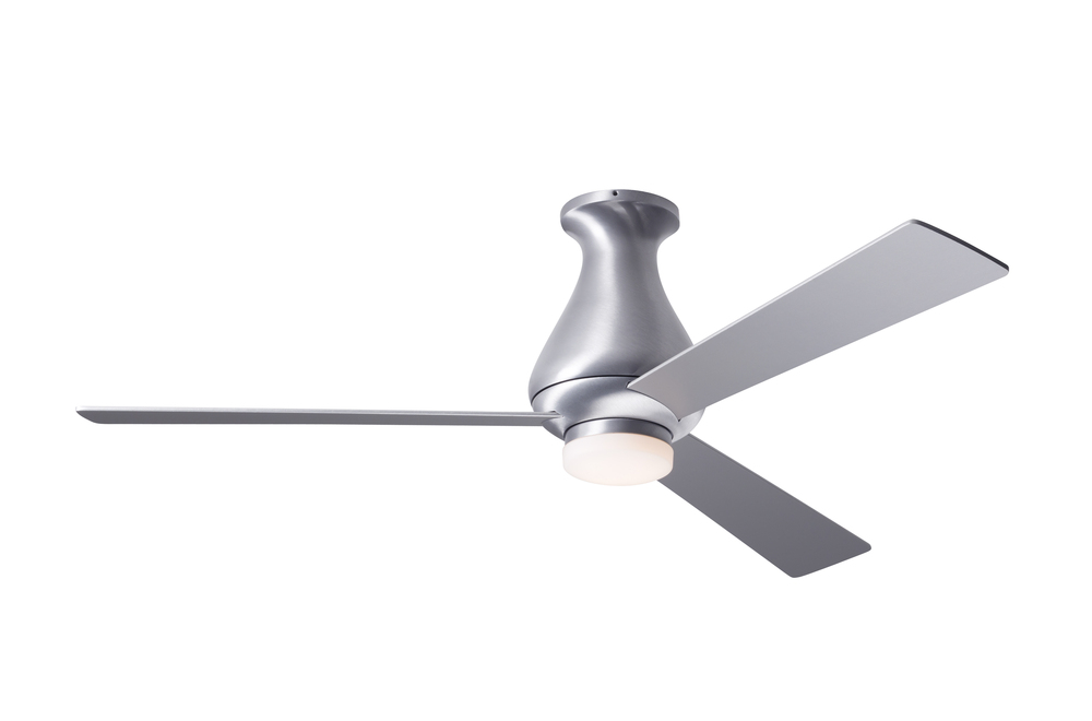 Altus Flush Fan; Brushed Aluminum Finish; 42" White Blades; 17W LED; Fan Speed and Light Control