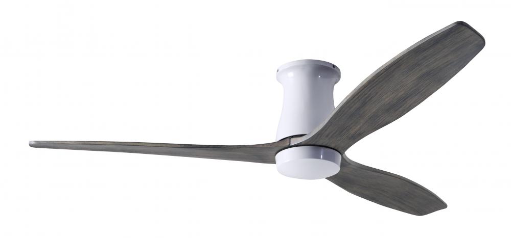 Arbor Flush DC Fan; Gloss White Finish; 54" Graywash Blades; No Light; Wall/Remote Combo Control