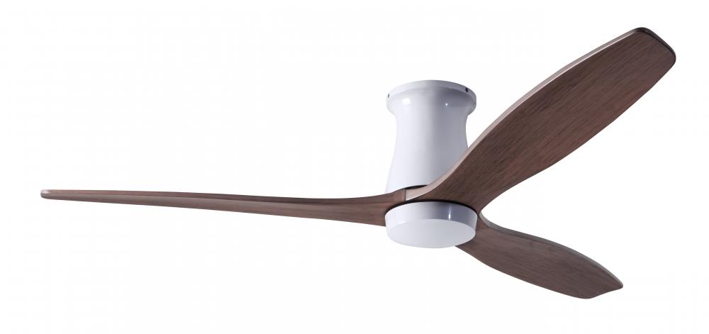 Arbor Flush DC Fan; Gloss White Finish; 54" Mahogany Blades; No Light; Wall/Remote Combo Control