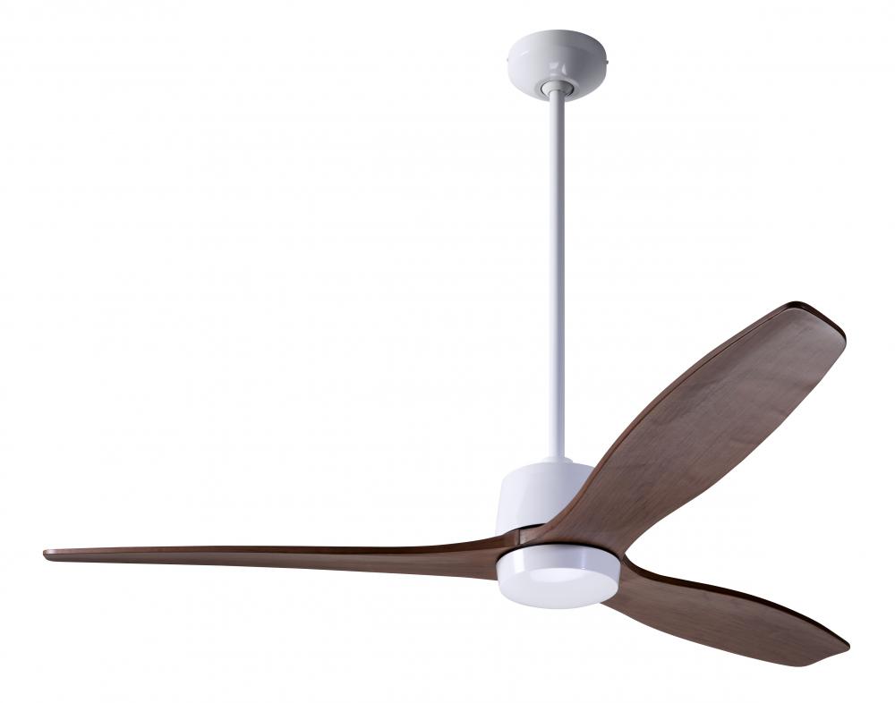 Arbor DC Fan; Gloss White Finish; 54" Mahogany Blades; No Light; Wall Control