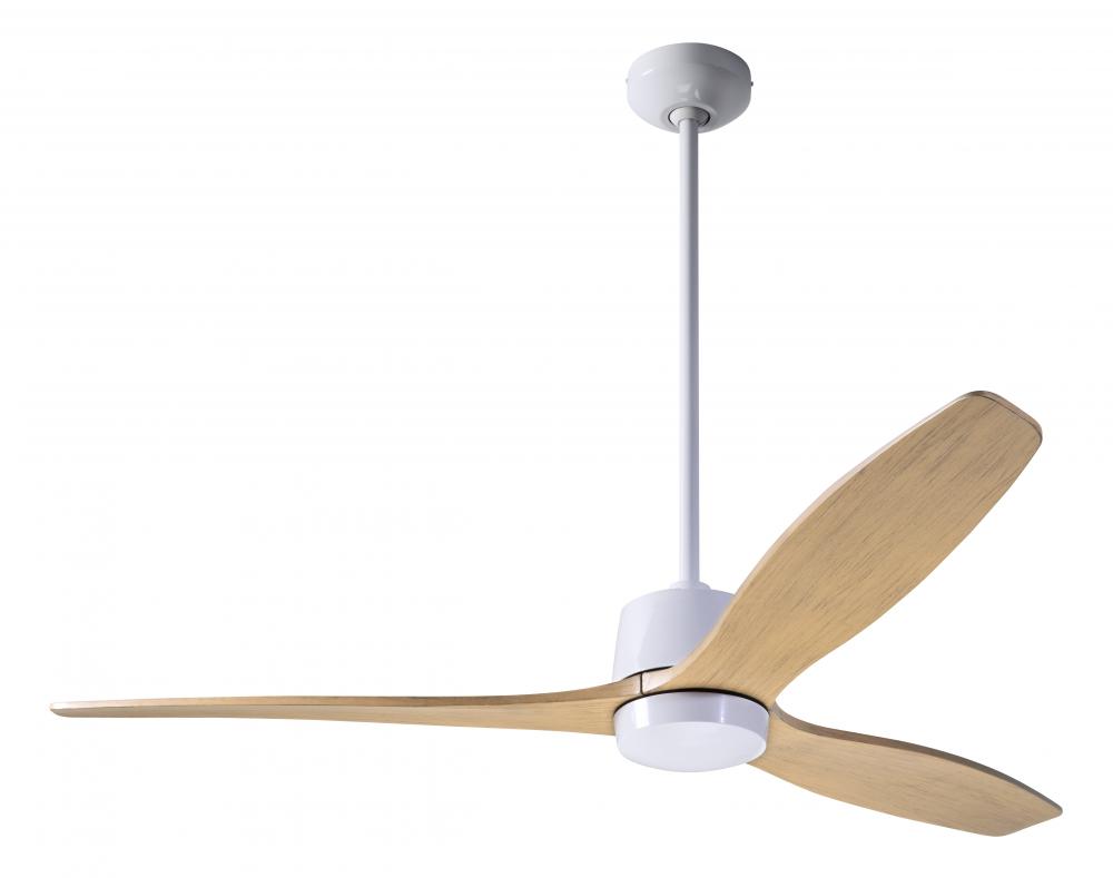 Arbor DC Fan; Gloss White Finish; 54" Maple Blades; No Light; Wall Control