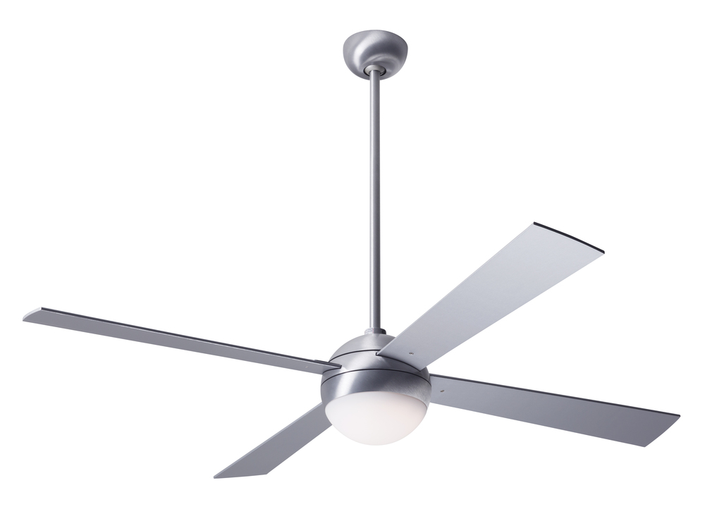 Ball Fan; Brushed Aluminum Finish; 52" Aluminum Blades; 20W LED; Handheld Remote Control (2-wire