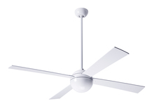 Modern Fan Co. BAL-GW-42-WH-NL-001 - Ball Fan; Gloss White Finish; 42" White Blades; No Light; Fan Speed Control