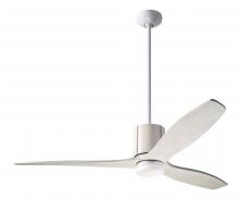 Modern Fan Co. LLX-GWIV-54-WW-271-RC - LeatherLuxe DC Fan; Gloss White Finish with Ivory Leather; 54" Whitewash Blades; 17W LED; Remote