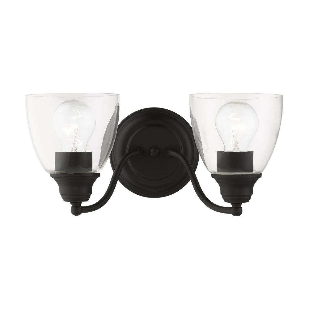 2 Light Black Vanity Sconce