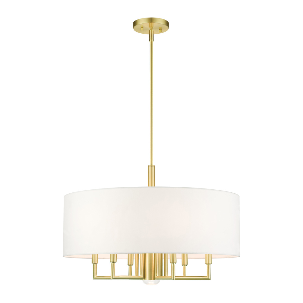 7 Lt Satin Brass Pendant Chandelier