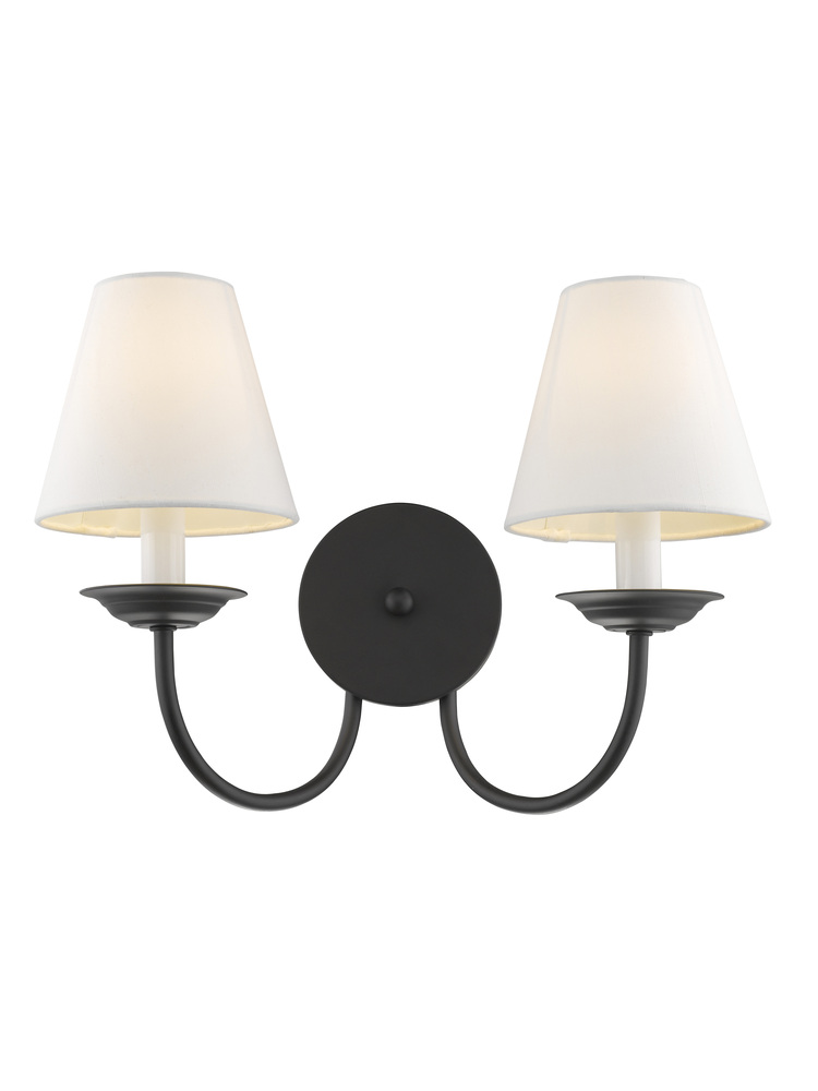 2 Light Black Wall Sconce