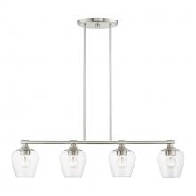 Livex Lighting 46724-91 - 4 Light Brushed Nickel Linear Chandelier