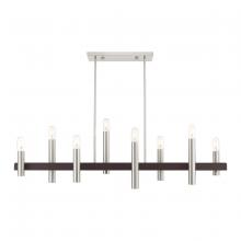 Livex Lighting 46868-91 - 8 Lt Brushed Nickel & Bronze Linear Chandelier