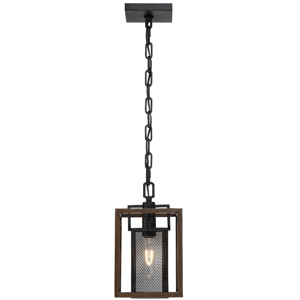 Rio Lobo 1-Lt Mini Pendant - Dark Oak/Black