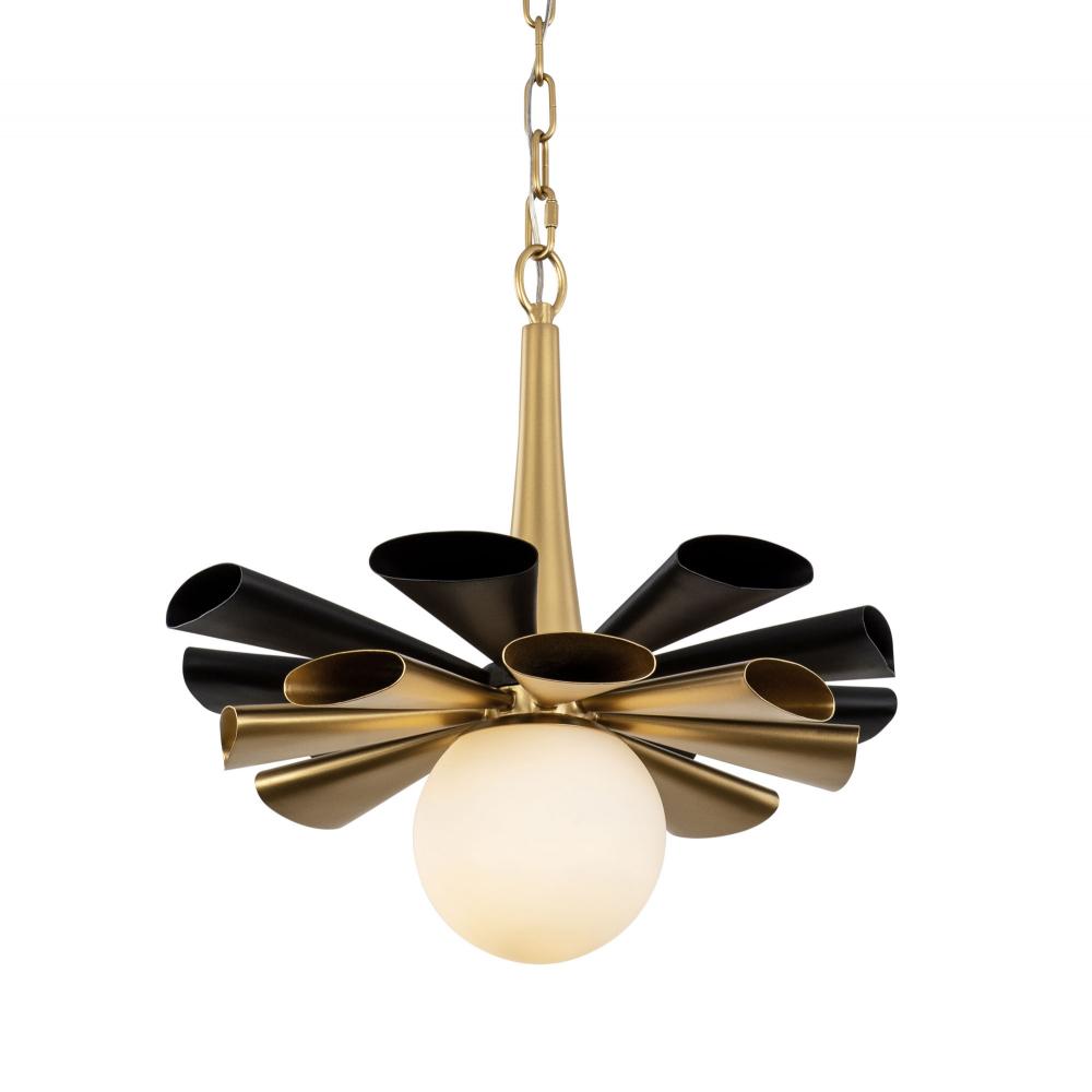 Daphne 1-Lt Medium Pendant - Matte Black/French Gold