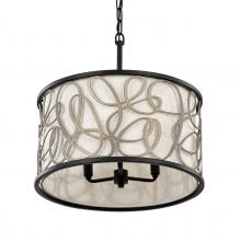 Varaluz 381P03MBAR - Scribble 3-Lt Convertible Pendant/Semi-Flush - Matte Black/Artifact