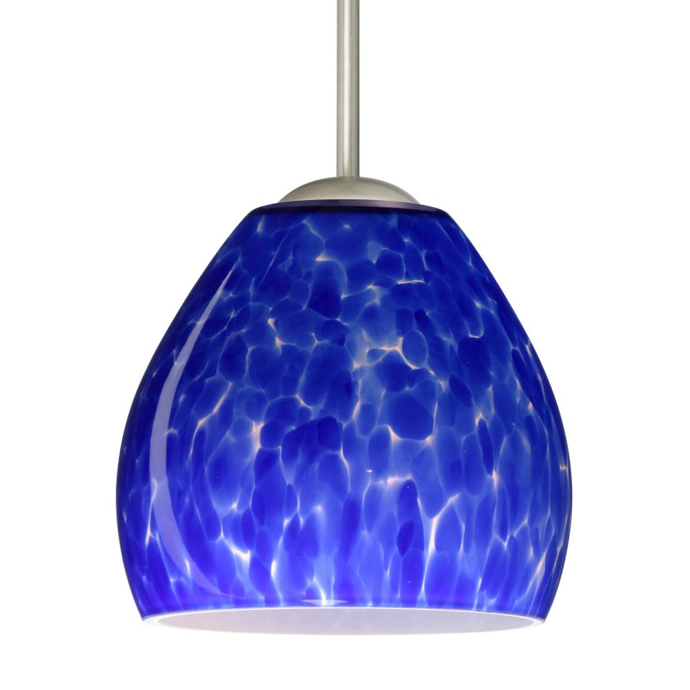 Besa Bolla Pendant Blue Cloud Satin Nickel 1x40W MAX E26 Base