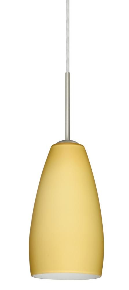 Besa Chrissy Pendant Satin Nickel Vanilla Matte 1x50W Candelabra