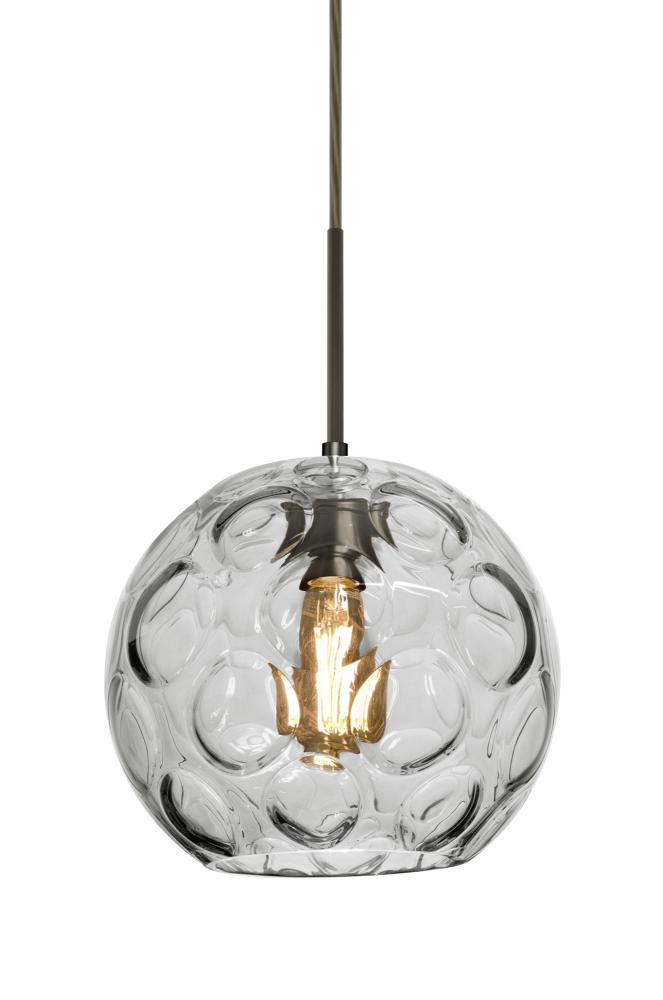 Besa Bombay Cord Pendant, Clear, Bronze Finish, 1x8W LED Filament