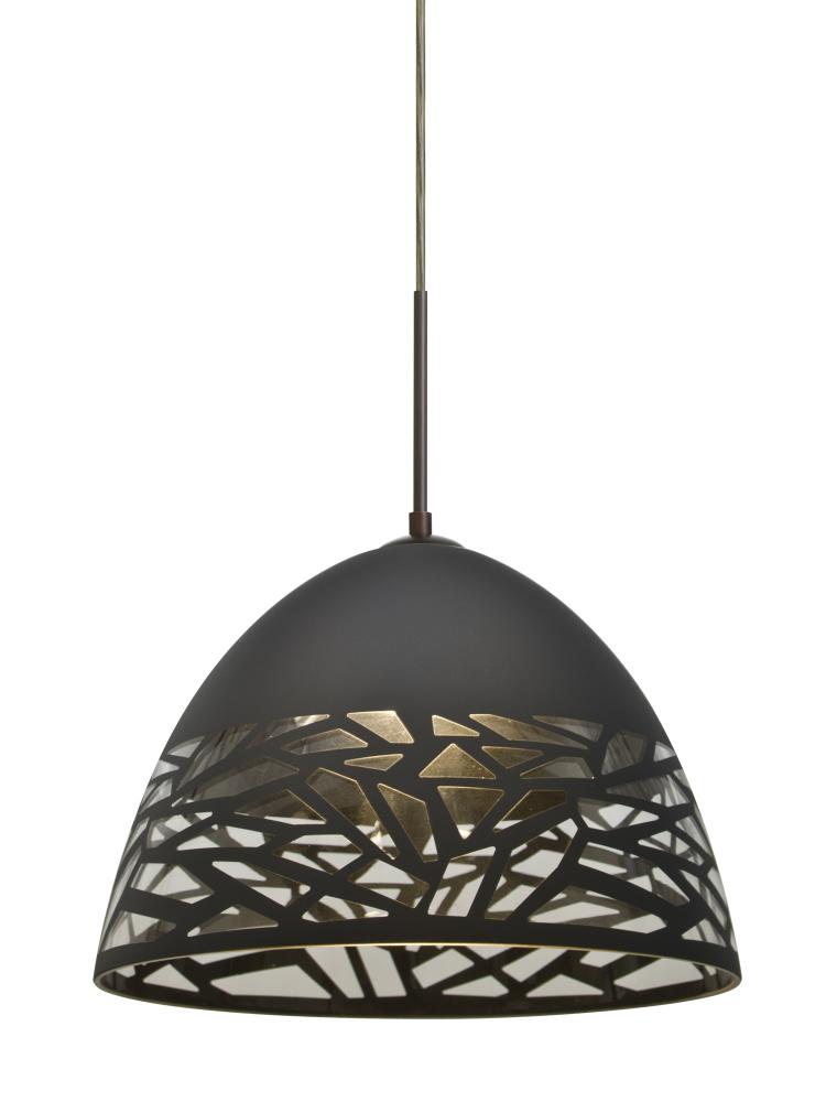 Besa Kiev Pendant, Black, Bronze Finish, 1x60W Medium Base