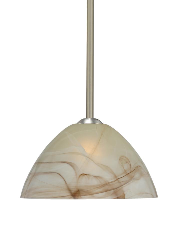 Besa Tessa LED Stem Pendant Mocha Satin Nickel 1x9W LED