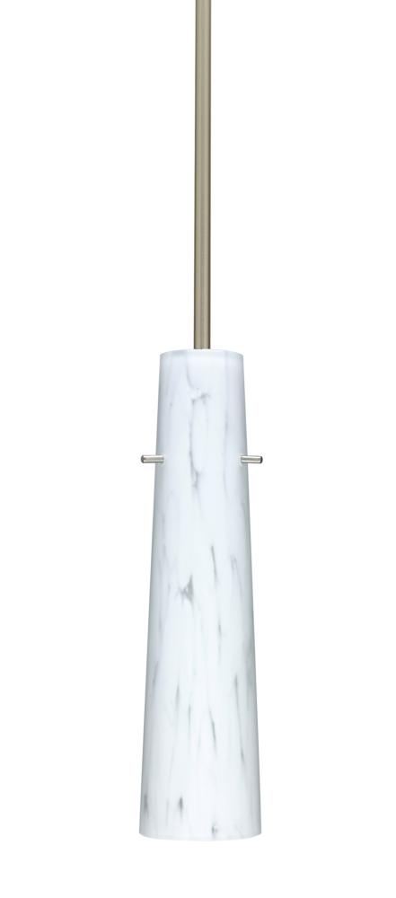 Besa Camino Stem Pendant Satin Nickel Carrera 1x40W Halogen