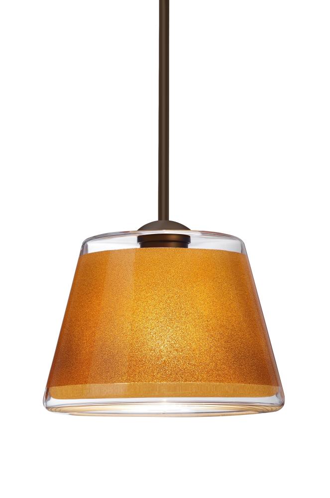 Besa Stem Pendant Pica 9 Bronze Gold Sand 1x75W Medium Base