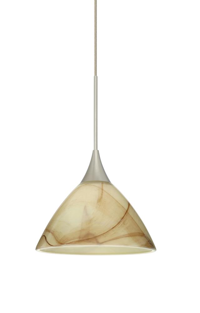 Besa Pendant Domi Satin Nickel Mocha 1x6W LED