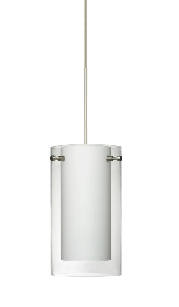 Besa Pendant Pahu 4 Satin Nickel Clear/Opal 1x35W Halogen