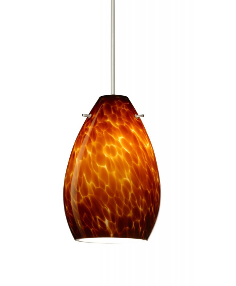 Besa Pendant Pera 6 Satin Nickel Amber Cloud 1x50W Halogen