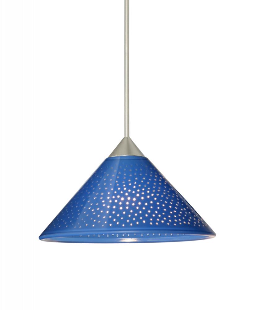 Besa Pendant Kona Satin Nickel Blue Starpoint 1x5W LED