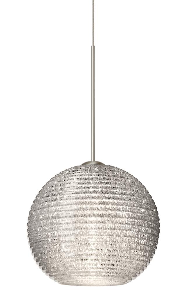 Besa Pendant Kristall 6 Satin Nickel Glitter 1x35W Halogen