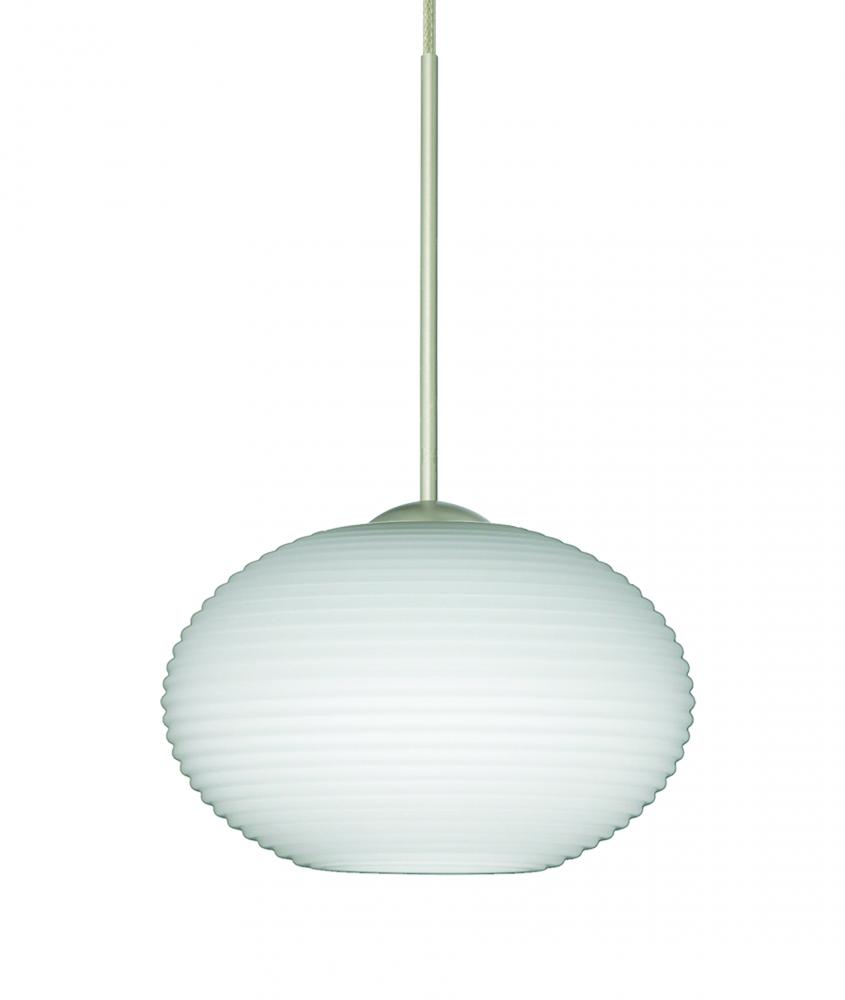 Besa Pendant Lasso Satin Nickel Opal Matte 1x50W Halogen, 15Ft. Cord