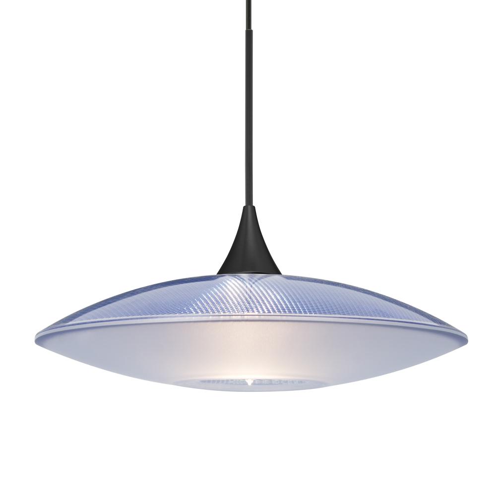 Besa Pendant Spazio, Black Finish, Blue/Frost 1x50W MAX GY6.35 Base