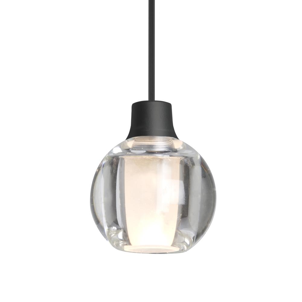 Besa Boca 3 Pendant, Clear, Black Finish, 1x35W MAX GY6.35 Base