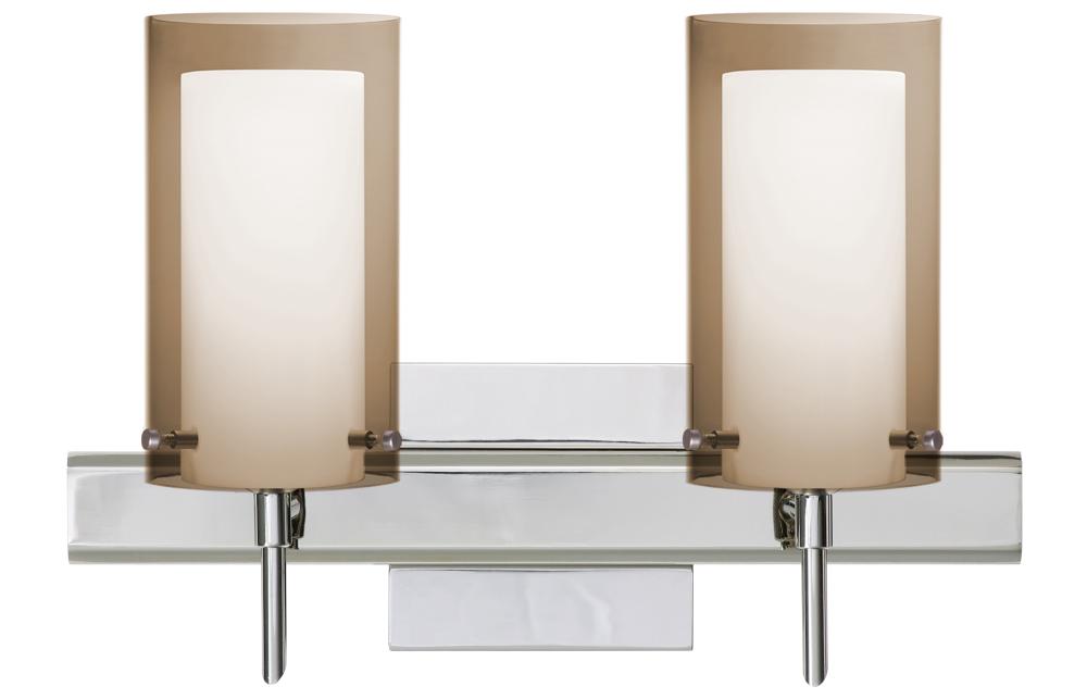 Besa Pahu 4 Wall With SQ Canopy 2SW Transparent Smoke/Opal Chrome 2x40W G9