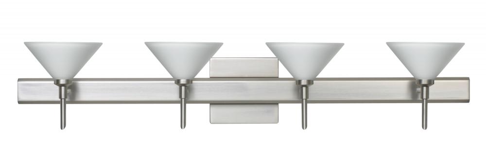 Besa Wall With SQ Canopy Kona Satin Nickel White 4x5W LED