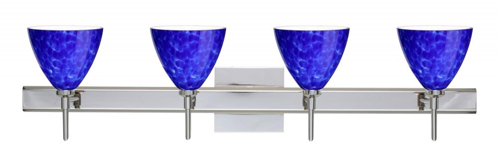 Besa Wall With SQ Canopy Mia Chrome Blue Cloud 4x5W LED