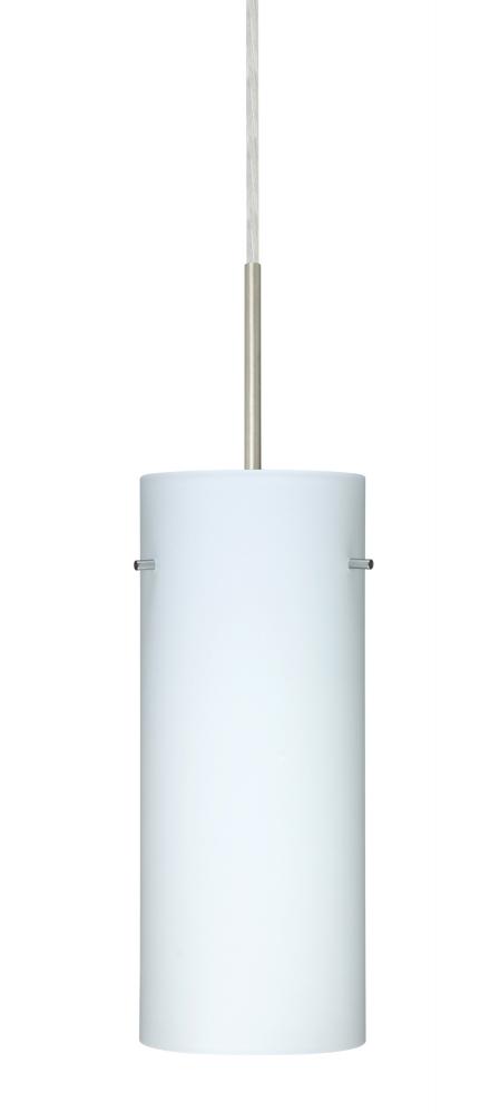 Besa Stilo 10 Pendant For Multiport Canopy Satin Nickel Opal Matte 1x100W Medium Base