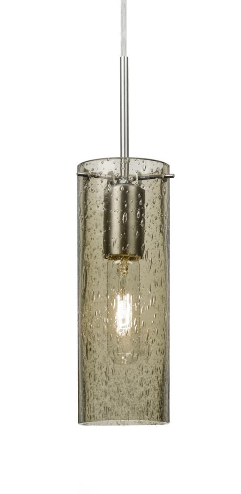 Besa, Juni 10 Pendant For Multiport Canopy, Latte Bubble, Satin Nickel, 1x60W Medium