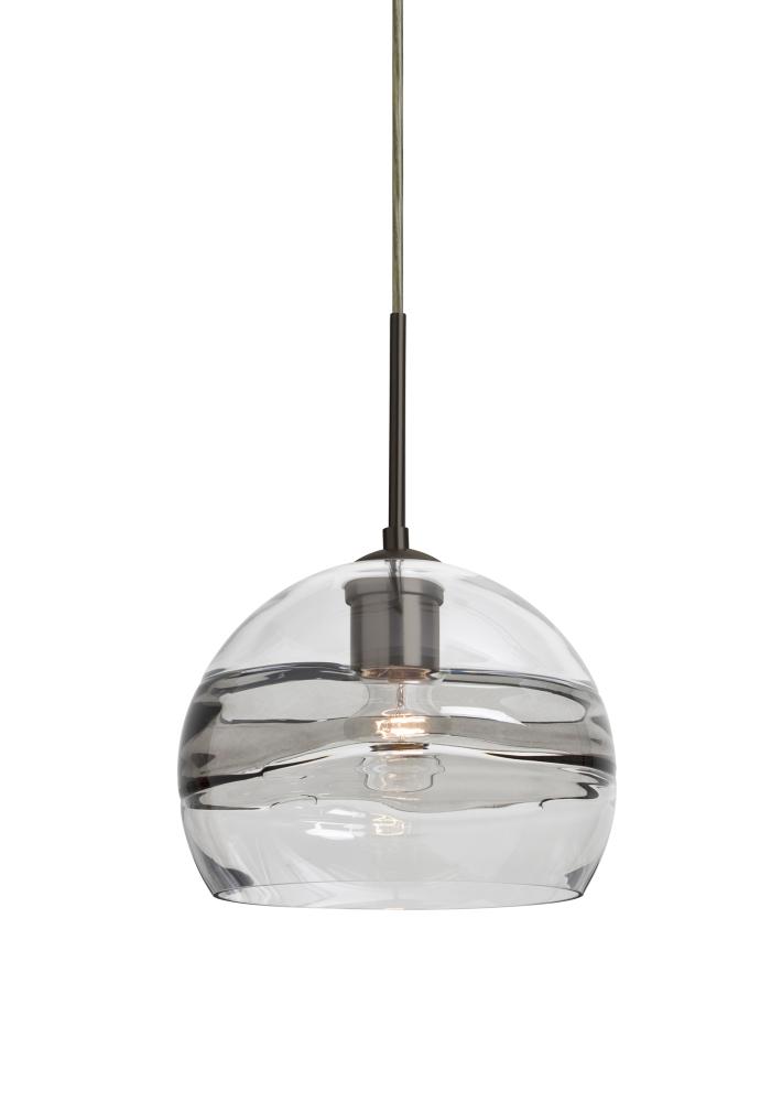 Besa Spirit 8 Pendant For Multiport Canopy, Smoke/Clear, Bronze Finish, 1x60W Medium