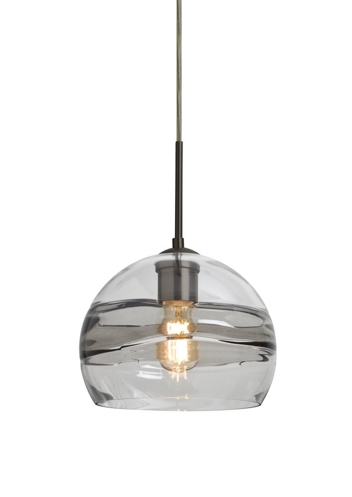 Besa Spirit 8 Pendant For Multiport Canopy, Smoke/Clear, Bronze Finish, 1x8W LED Fila