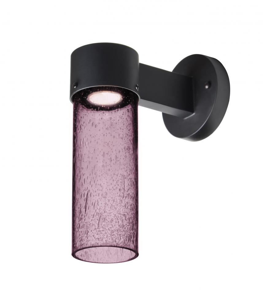 Besa, Juni 10 Outdoor Sconce, Plum Bubble, Black Finish, 1x4W LED