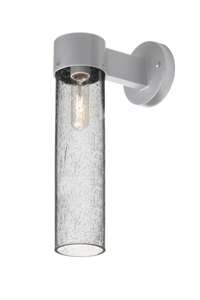 Besa, Juni 16 Outdoor Sconce, Clear Bubble, Silver Finish, 1x60W Medium Base