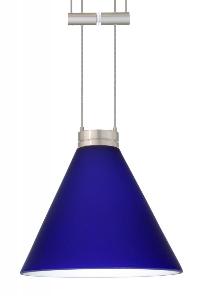 Besa Pendant Kani Satin Nickel Cobalt Blue Matte 1x50W Halogen