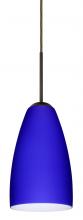 Besa Lighting 1JC-1511CM-BR - Besa Riva 9 Pendant Bronze Cobalt Blue Matte 1x75W Medium Base