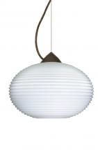 Besa Lighting 1KX-491307-BR - Besa Pape 12 Pendant 1Kx Opal Ribbed Bronze 1x75W Medium Base