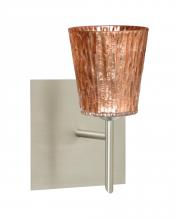 Besa Lighting 1SW-5125CF-LED-SN-SQ - Besa Wall With SQ Canopy Nico 4 Satin Nickel Stone Copper Foil 1x5W LED