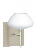 Besa Lighting 1SW-541007-SN-SQ - Besa Wall With SQ Canopy Peri Satin Nickel Opal Matte 1x40W G9