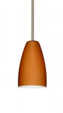 Besa Lighting 1TT-151180-SN - Besa Stem Riva 9 Pendant Satin Nickel Amber Matte 1x75W Medium Base