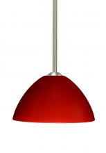 Besa Lighting 1TT-420131-LED-SN - Besa Tessa LED Stem Pendant Red Matte Satin Nickel 1x9W LED