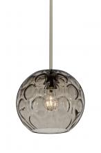 Besa Lighting 1TT-BOMYSM-SN - Besa Bombay Cord Pendant, Smoke, Satin Nickel Finish, 1x60W Medium Base